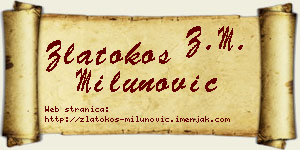 Zlatokos Milunović vizit kartica